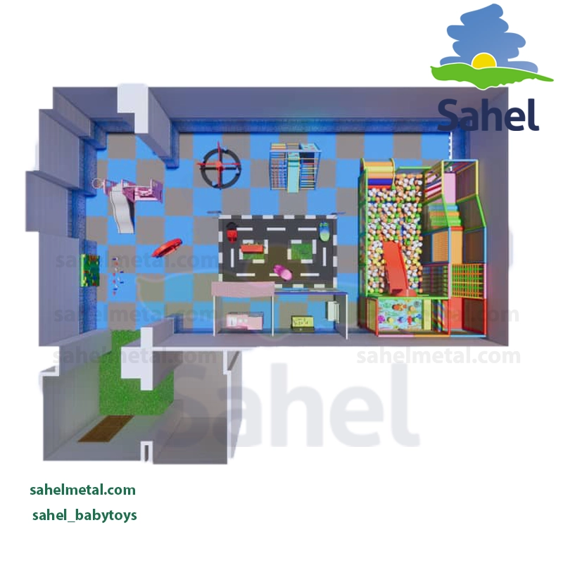 پروژه نمونه لابی مجتمع مسکونی مینی سیتی در تهران مدیریت یکی از مجتمع‌های مسکونی در منطقه مینی‌سیتی تهران تصمیم داشت بخشی از لابی ساختمان را به محیطی شاد، ایمن و سرپوشیده برای بازی کودکان تبدیل کند.هدف اصلی، ایجاد فضایی بود که هم کودکان بتوانند با خیال راحت بازی کنند و هم والدین احساس امنیت و آرامش خاطر داشته باشند.این محیط علاوه بر سرگرمی روزمره، برای زمان‌هایی طراحی شد که خانواده‌ها مهمان دارند و می‌خواهند فضای خانه آرام بماند — در چنین مواقعی، کودکان می‌توانند در خانه بازی لابی مشغول شوند.